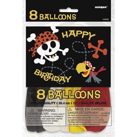 12" Pirate Fun Printed Latex Balloons