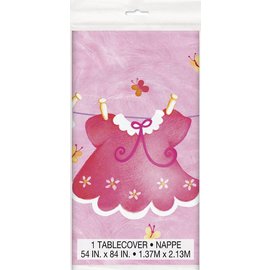 Baby Shower Pink Clothes Pins Tablecover 54" x 84"