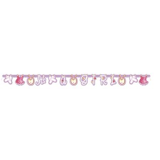 Baby Shower Pink Clothes Pins Jointed Banner