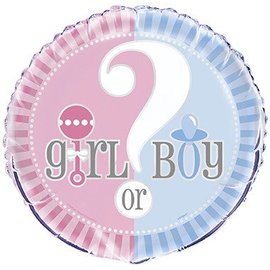18" Gender Reveal Baby Shower Foil Balloon