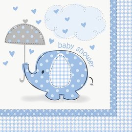 Baby Shower Blue Elephants Luncheon Napkins