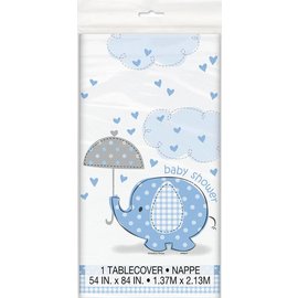 Baby Shower Blue Elephants Tablecover 54" x 84"