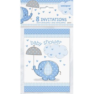Baby Shower Blue Elephants Invitations