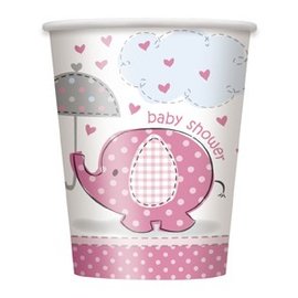 Baby Shower Pink Elephants 9oz. Paper Cups