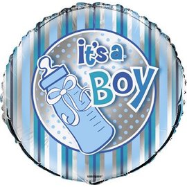 18" "ITS A BOY" Bottle Baby Shower Foil Balloon