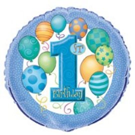 18" 1st Birthday Boy Foil Balloon