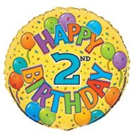18" Happy 2nd Birthday Foil Balloon