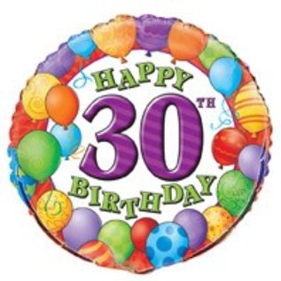 18" Happy 30th Birthday Foil Balloon