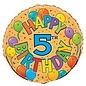 18" Happy 5th Birthday Foil Balloon
