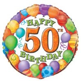 18" Happy 50th Birthday Foil Balloon