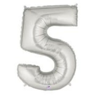 40" Jumbo (Silver) Number Foil Balloons