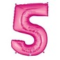 40" Jumbo (Hot Pink) Number Foil Balloons