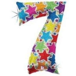 40" Jumbo (Holograph Star Print) Number Foil Balloons