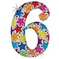 40" Jumbo (Holograph Star Print) Number Foil Balloons