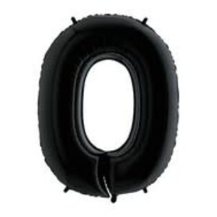 34" #0 Jumbo Number (Black) Foill Balloon