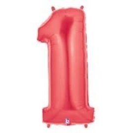 #1 Jumbo Number (Red) Foil Balloon