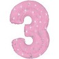 #3 Jumbo Number (Pink Sparkles) Foil Balloon