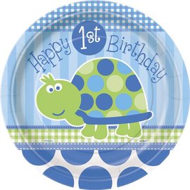 1st Birthday Turtle 9" Plates