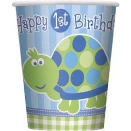 1st Birthday Turtle 9oz. Paper Cups