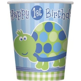1st Birthday Turtle 9oz. Paper Cups