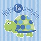 1st Birthday Turtle Beverage Napkins