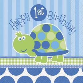1st Birthday Turtle Luncheon Napkins