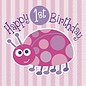 1st Birthday Pink LadyBug Beverage Napkins