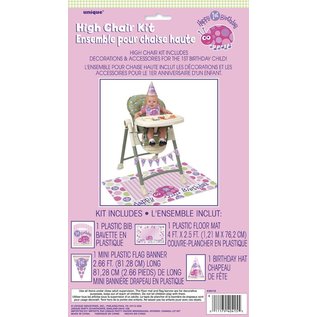 1st Birthday Pink LadyBug High Chair Kit