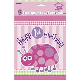 1st Birthday Pink LadyBug Lootbags