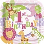 1st Birthday Pink Safari 9" Plates 8/pk