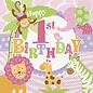 1st Birthday Pink Safari Luncheon Napkins