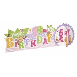 1st Birthday Pink Safari 3D Table Center Piece