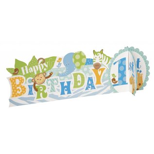 1st Birthday Blue Safari 3D Table Center Piece