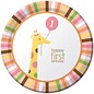 1st Birthday Pink Safari Animals 9" Plates