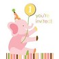 1st Birthday Pink Safari Animals Invitations
