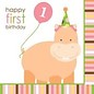 1st Birthday Pink Safari Animals Luncheon Napkins