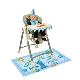 1st Birthday Boy Blue High Chiar Kit