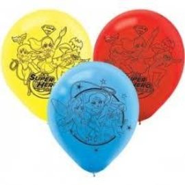 DC SuperHero Girls 12" Printed Latex Balloons 6/pk