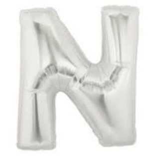 40" Letter N Silver