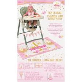 1st Birthday Pink & Gold High Chair Kit