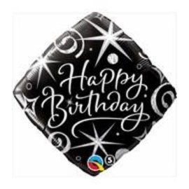 18" Sparkles & Swirls Happy Birthday Foil Balloon