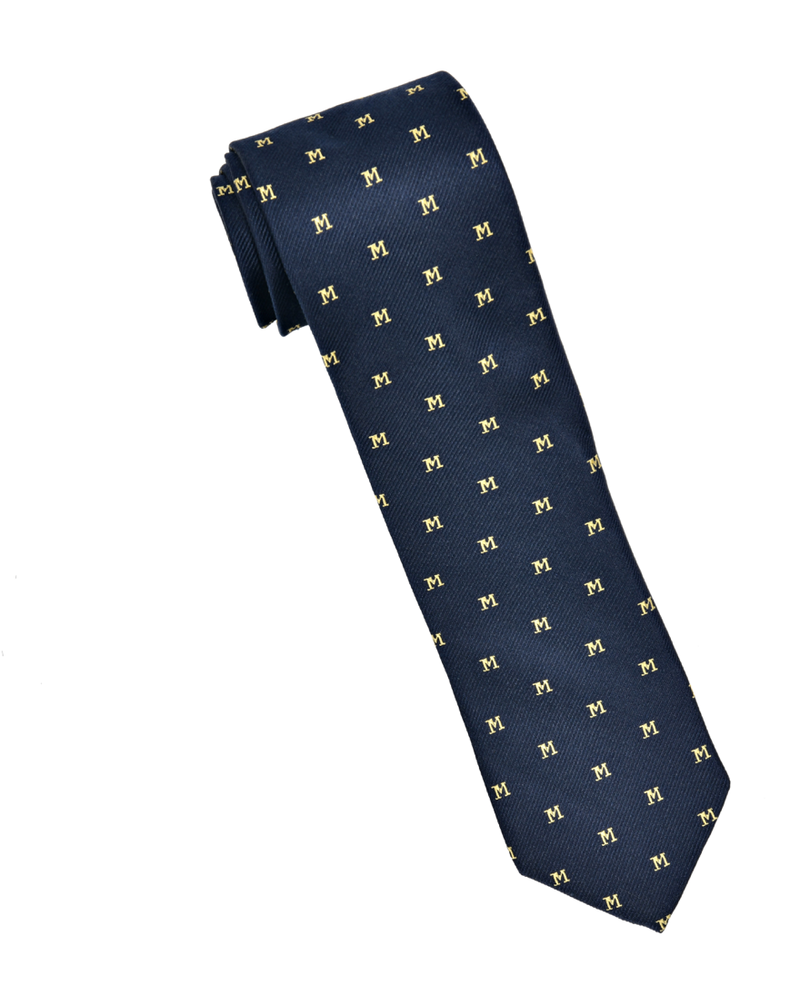 Amanda Christensen Amanda Christensen ties - Navy with Maize Block M