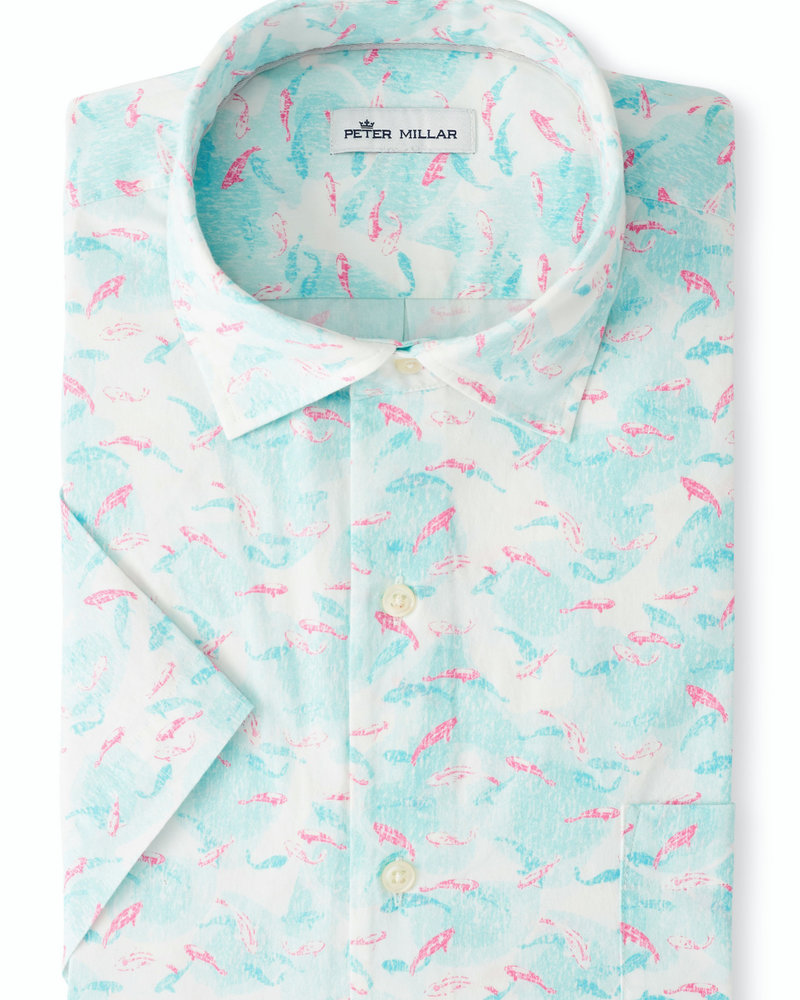 Peter Millar Peter Millar Short Sleeve Cotton-Blend Sport Shirt