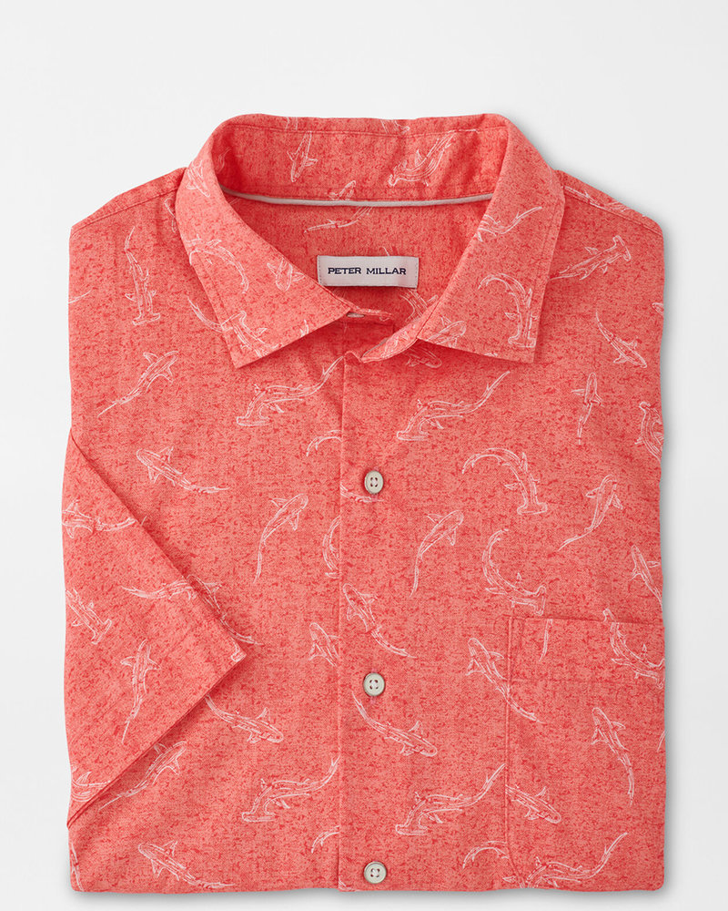 Peter Millar Peter Millar Shark Frenzy Cotton-Stretch Sport Shirt