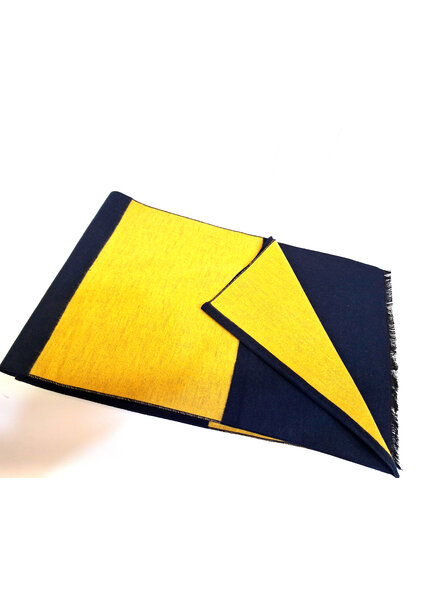 Chelsey Chelsey Brushed Silk  "M" Solid Maize/Blue Scarf
