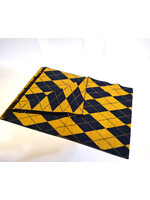 Chelsey Chelsey Brushed Silk Argyle "M" Maize/Blue Scarf