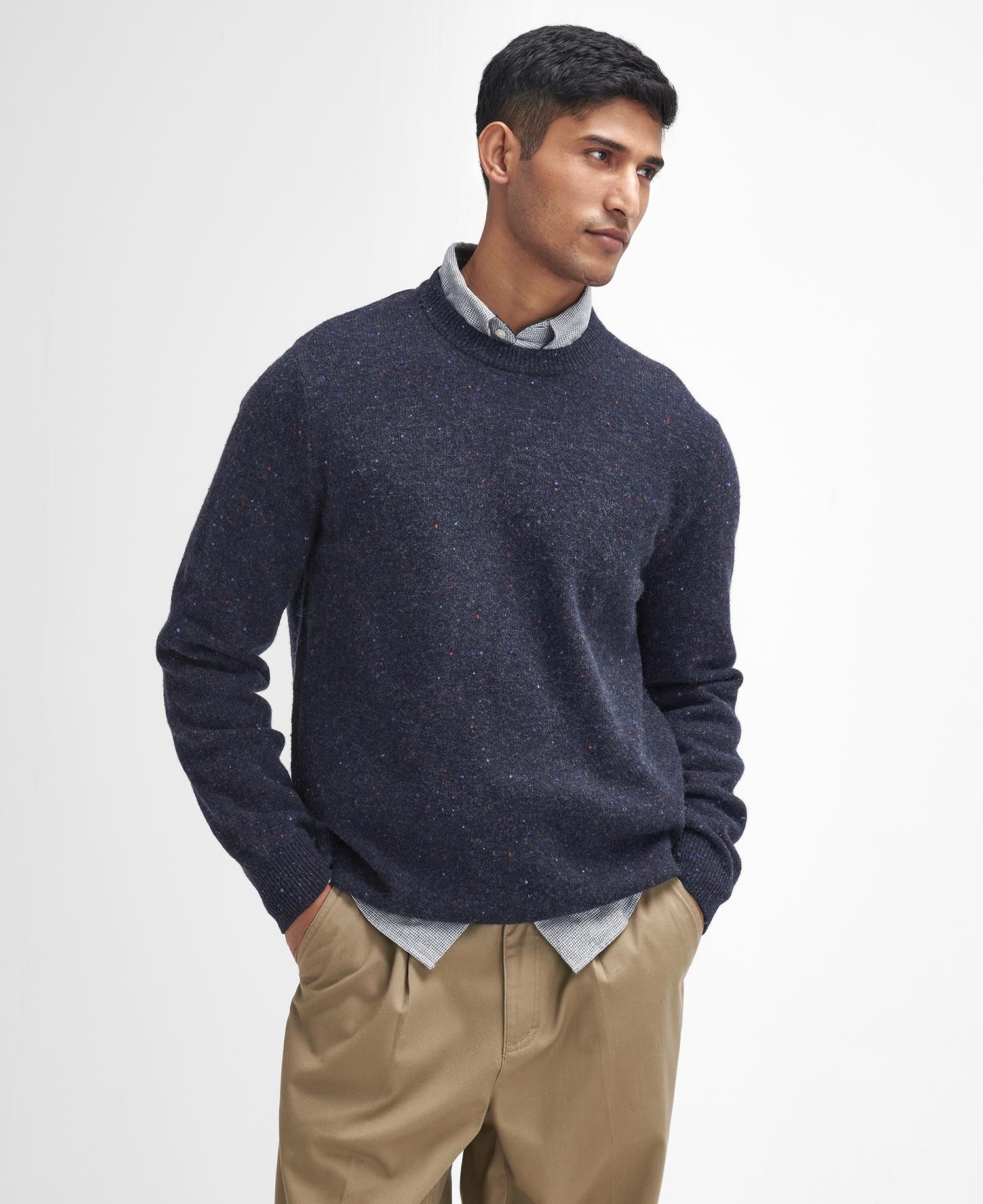 Barbour sweater mens purple sale