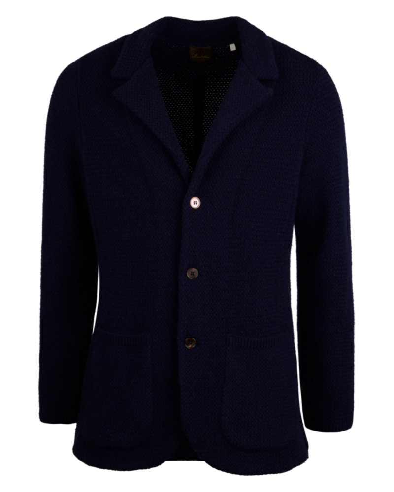 Navy merino wool blazer discount