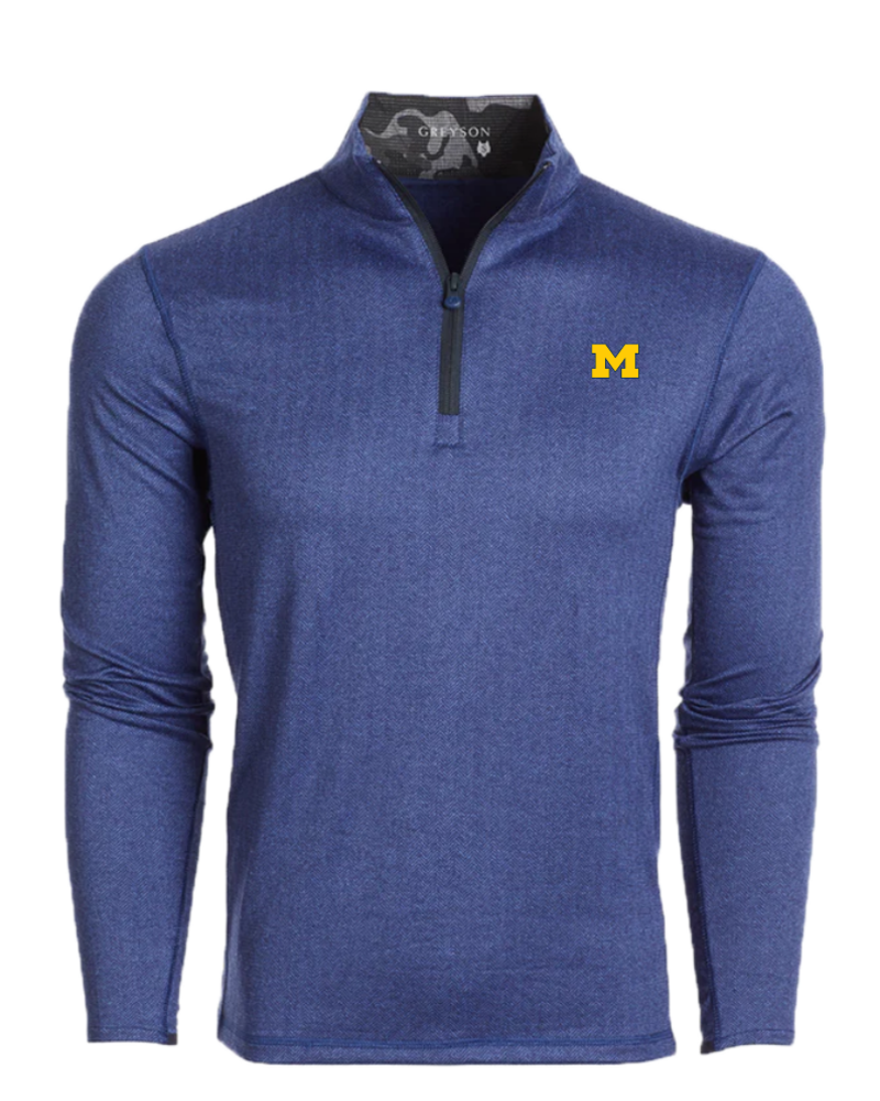 Greyson Greyson "M" Herringbone Tate 1/4 Zip