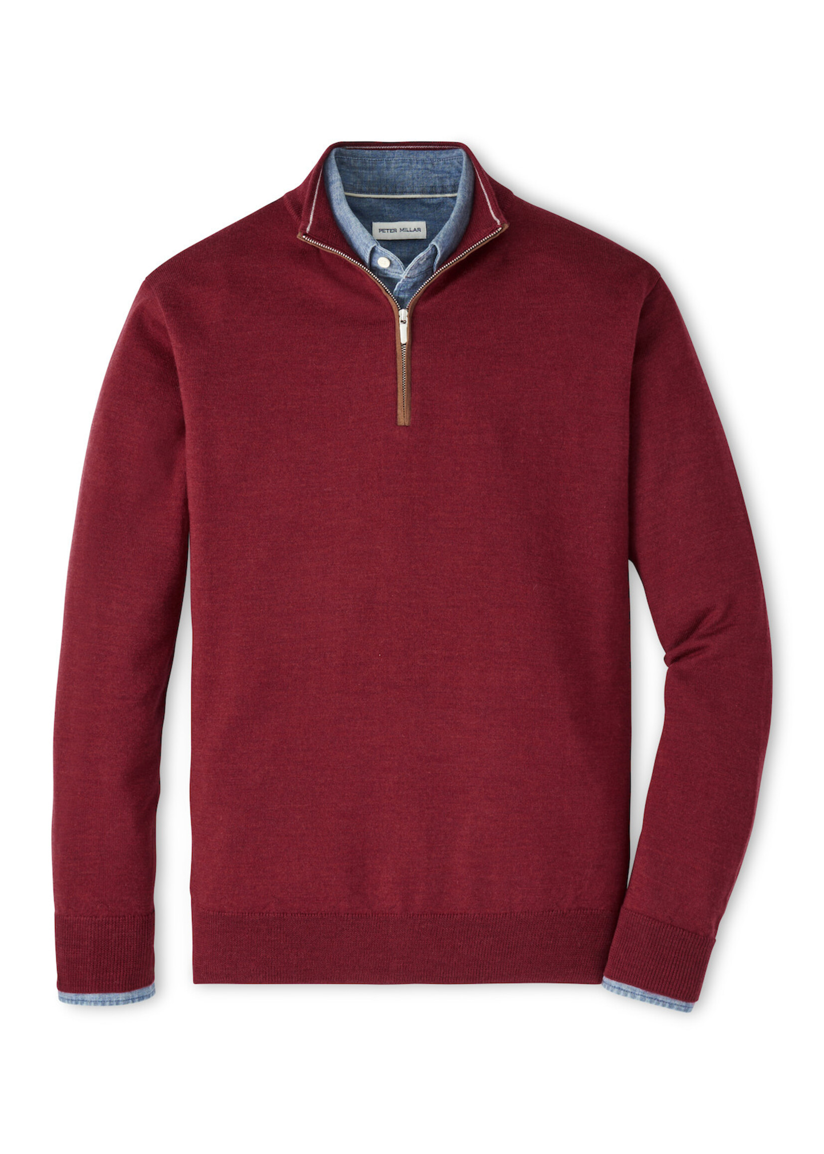 Peter Millar Autumn Crest Quarter Zip w/ Suede Trim